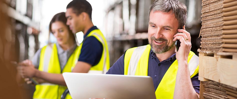 People working in a warehouse