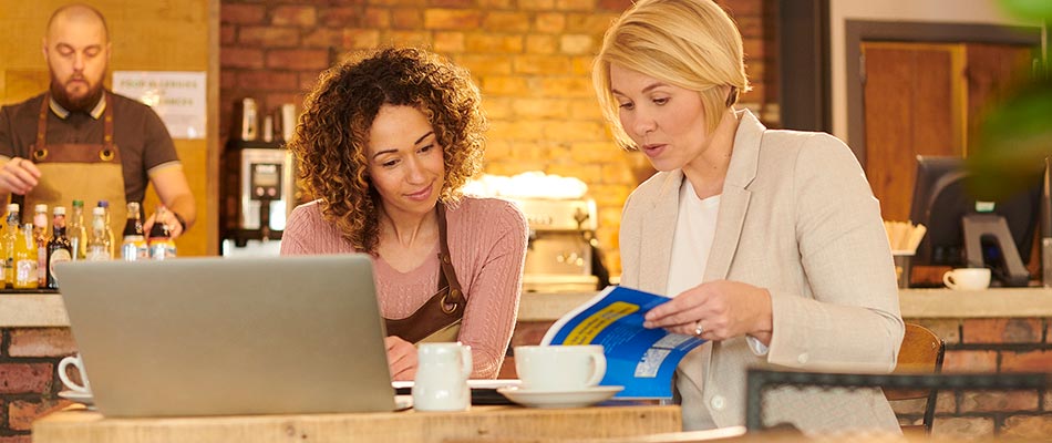 Two ladies meeting over business