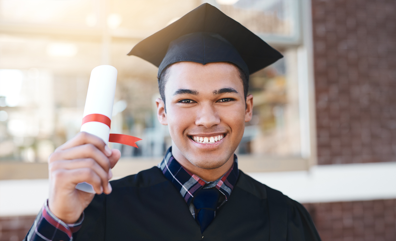 Young man at graduation