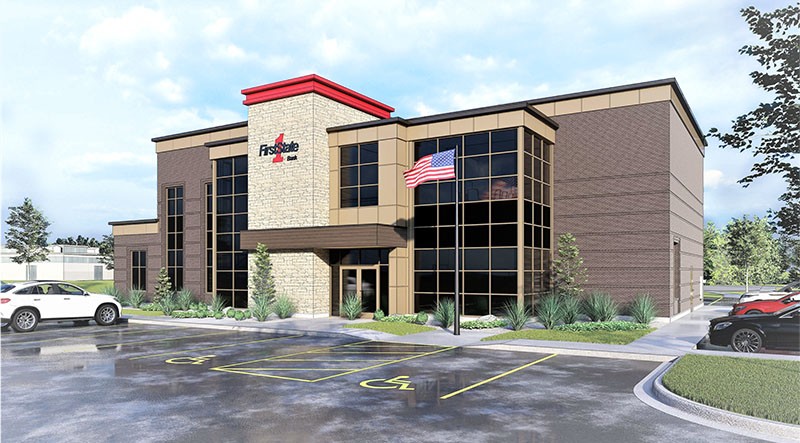 First State Bank New London Office Rendering - Waupaca Street Front View